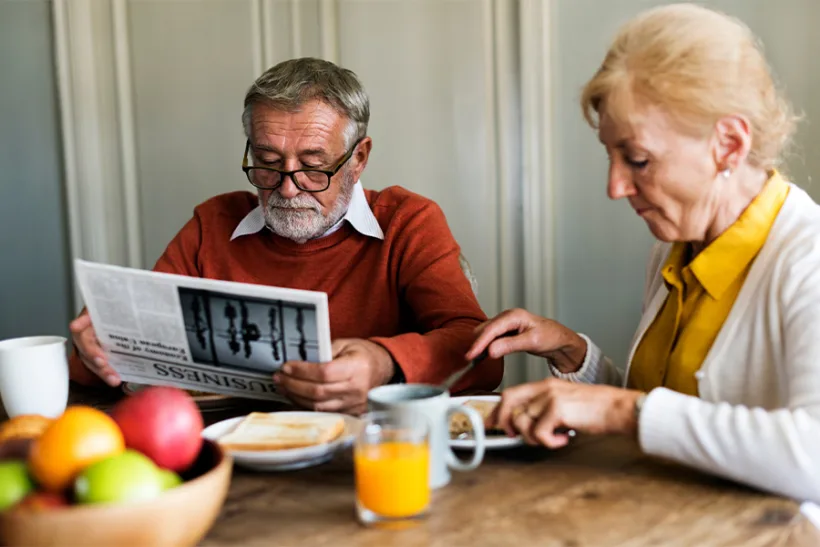Pensioners Eating Breakfast